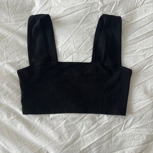 Reformation Black Knit Crop Top